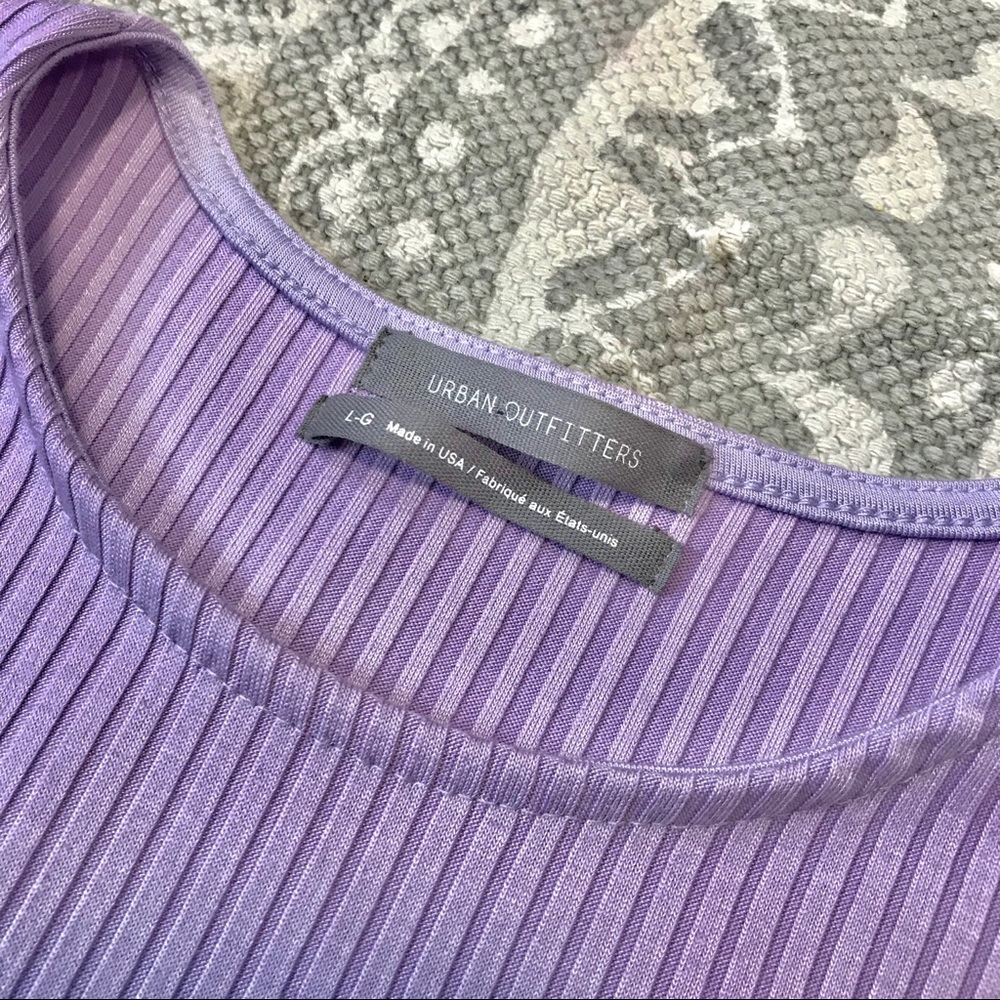 Urban Outfitters Lilac Ribbed Knit Skater Dress with Flare Sleeves - Picture 5 of 5